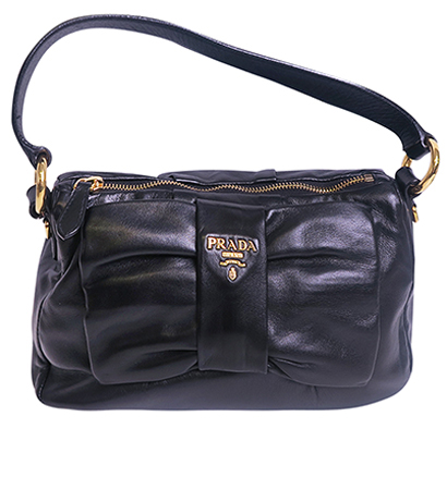 Nappa Bow Shoulder Bag, front view